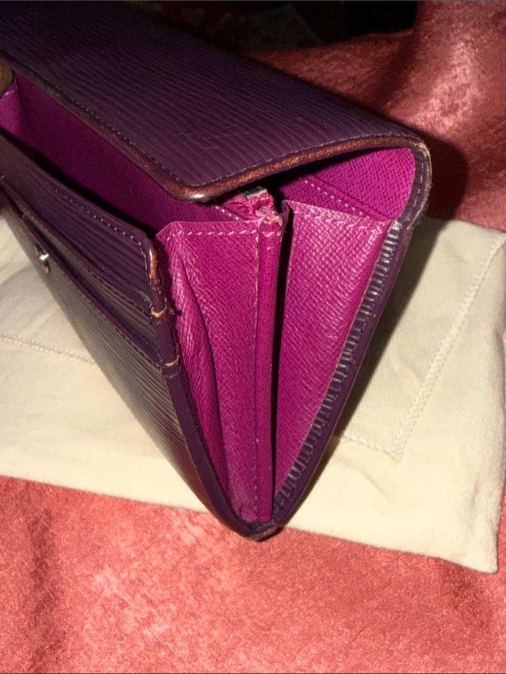 Louis Vuitton Magenta Epi Leather Continental Wallet - Picture 14 of 16